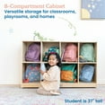 thumbnail image 4 of ECR4Kids 8-Compartment Mobile Backpack Storage Cabinet, Classroom Furniture, Natural, 4 of 10