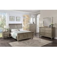 thumbnail image 5 of Formal Traditional Grey Finish 4pc Bedroom Furniture Queen Size Bed Dresser Mirror Nightstand Sleigh Bed Upholstered HB, 5 of 9