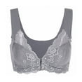 thumbnail image 3 of Spdoo Women Plus Size Lace Bra Gray Front Closure Padded Push up Bra, 3 of 8