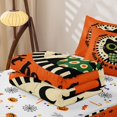 thumbnail image 5 of Feelyou Polkadot Bowknot Cat Zipper Twin Comforter Sets with Fitted Sheet and 2 Pillowcases, Spooky Moon Bat Zipper Bedding Set, Orange, Halloween Reversible, 4 Pieces, 5 of 7