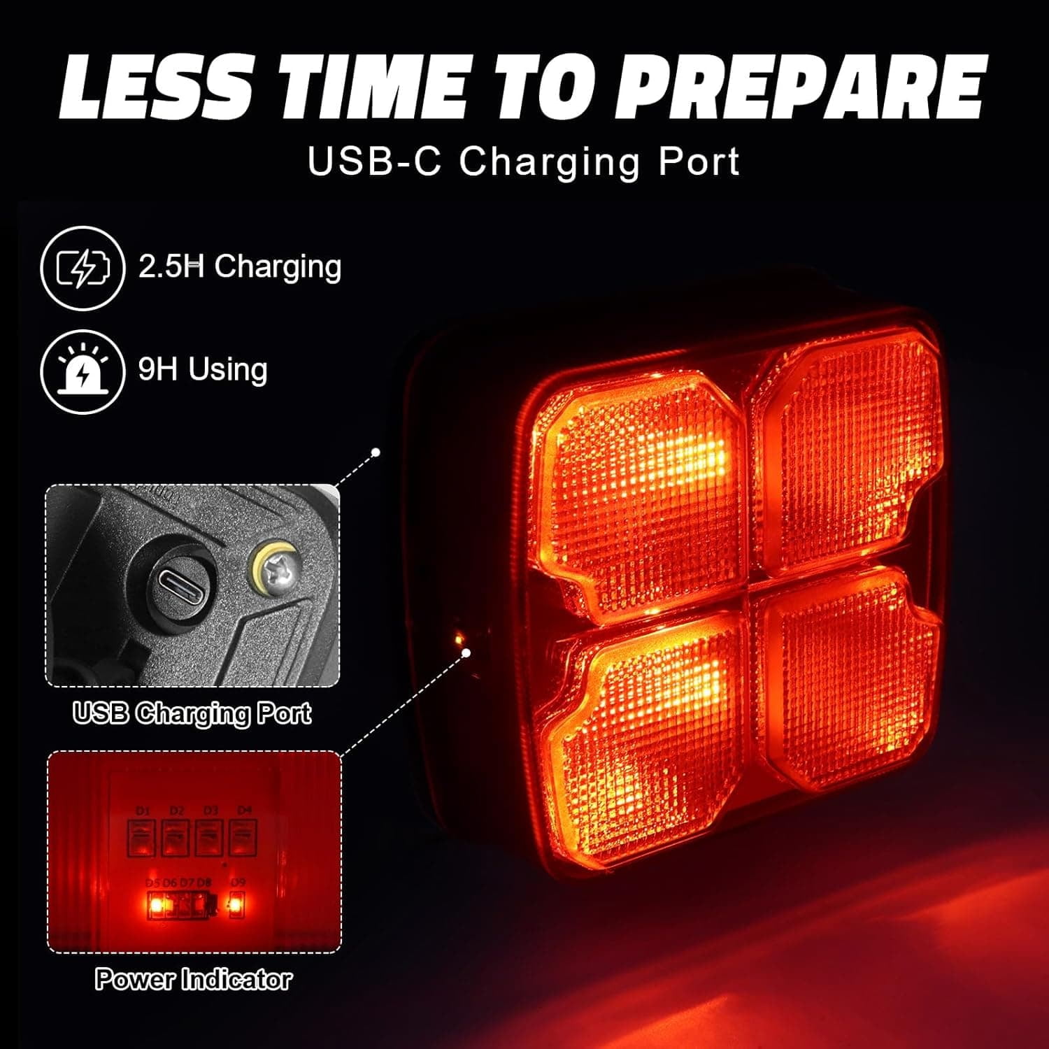 Wireless Trailer Lights Kit for Towing Truck, Rechargeable LED Tow Light with Super Magnetic,7 Way to 4 Way Transmitter for Boat Trailer, Caravan, Camper, RV
