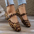 thumbnail image 6 of Xijirk Womens Shoes Single Fastener Strap Printed Texture Soft Suede Flat Shoes for Daily and Beach Wear,7.5, 6 of 9