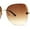 Gold Brown, variant on Womens Rimless Oversized Butterfly Rhinestone Bevel Lens Sunglasses Gold Black Orange