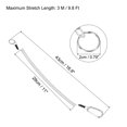 thumbnail image 2 of Uxcell 9.8ft Fishing Lanyard Coiled Ropes Retractable with Metal Clip Keychain Clear 2 Pack, 2 of 6