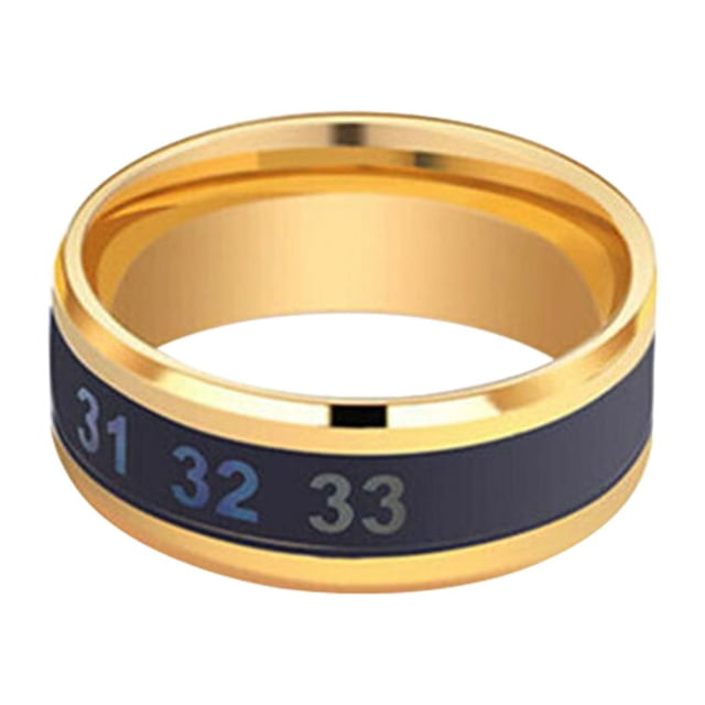 Guardurnaity Anillo de temperatura impermeable Anillos de humor de emoción de acero Pareja inteligente Ropa, zapatos y accesorios Miscelánea Oro 10 #
