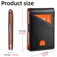thumbnail image 3 of Slim Wallet for Men Gifts 12 Card Slots ID Window With Money Clip Minimalist RFID Front Pocket Bifold Leather Small Thin Gift Box Dad Birthday Christmas Regalos Hombres - Orange, 3 of 8