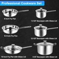 thumbnail image 2 of 10-Piece Stainless Steel Pots and Pans Set, Kitchen Cookware Sets, Induction Pots and Pans, Cooking Set with Glass Lids, Frying Pans & Saucepan Compatible with All Stovetops, 2 of 6