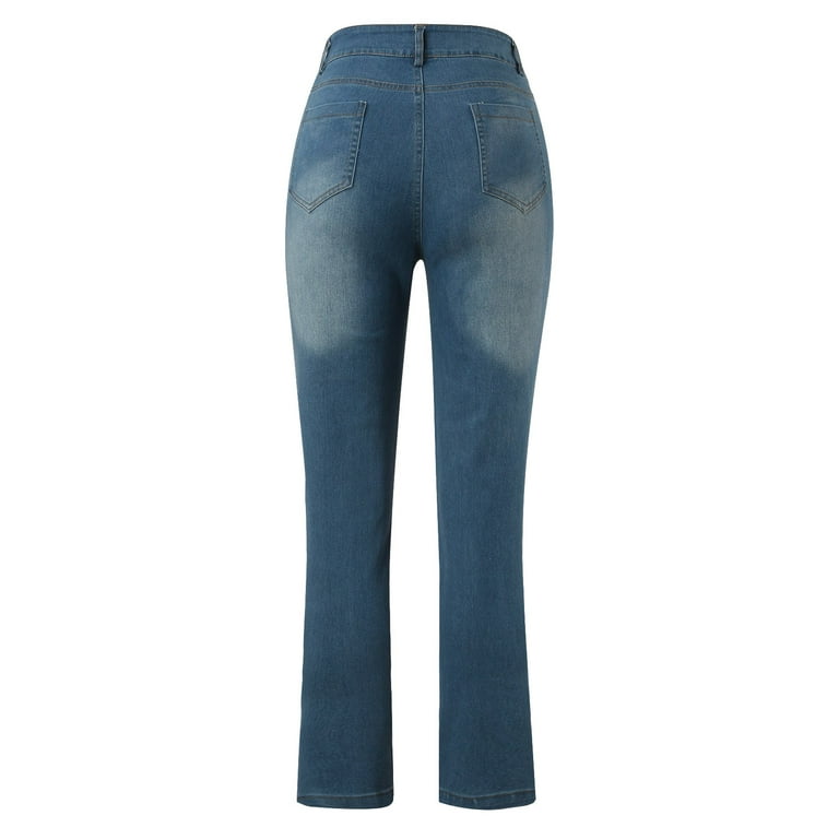 Sidefeel Women's High Waisted Capri Jeans - Stretchy Skinny Cropped Denim With Cuffed Hem
