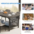 thumbnail image 5 of Dextrus 70" Dining Table for 6-8 People, Industrial Rectangular Wood Kitchen Table with Storage for Dining Room,Kitchen, Home & Office - Gray & Black, 5 of 8