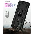 thumbnail image 5 of Motorola G Power 2022 Case, Moto G Pure Case, Moto G Play 2022/2023 Case, Rosebono Hybrid Armor Case With Adjustable Integrated 360 Degree Rotating Ring Kickstand For Motorola G Power 2022 (Black), 5 of 5