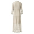 thumbnail image 4 of CNKOO Robe en Denim pour Femmes Boho Grande Taille Col en V Couleur Unie Dentelle à Franges Longue Robe de Mariage, 4 of 8