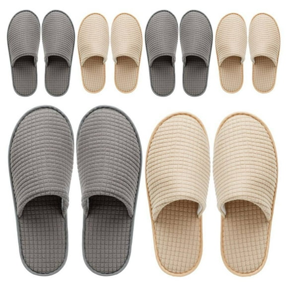 6 Pairs Spa Slippers, Non Slip Disposable Slippers For Guest, Washable Reusable