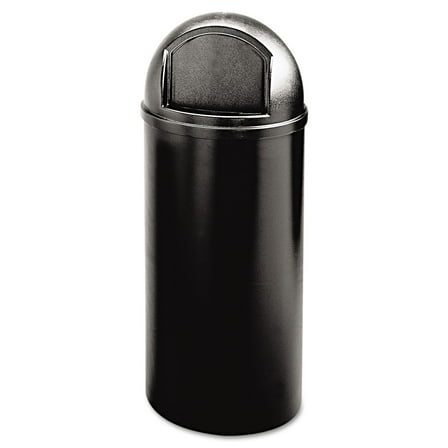 Marshal Classic Container, Round, Polyethylene, 15 Gal, Black