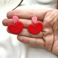 thumbnail image 3 of Hearts Shape Earrings, Unique and Colorful, 3 of 5
