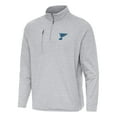 thumbnail image 2 of Men's Antigua Heather Gray St. Louis Blues Certain Tri-Blend Quarter-Zip Top, 2 of 3