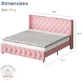 thumbnail image 6 of DreamCurship King Size Bed Frame, Pink King Bed Frame with Headboard and Footboard, Modern Upholstered Bed Frame, Pink, 6 of 6