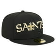 thumbnail image 3 of Men's New Era  Black New Orleans Saints Overlap Wordmark 59FIFTY Fitted Hat, 3 of 5