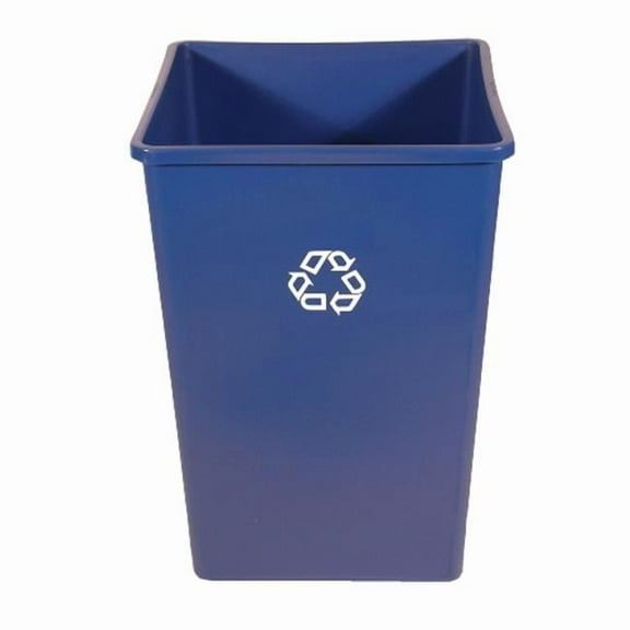 35 Gallon Square Recycle Receptacle - Blue