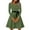 Green, variant on Women's Midi Dress Long Sleeve Crew Neck Solid Color Vintage Casual Belted Waist Dress for Spring Fall Everyday Wear,Beige,L