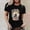 Black, variant on Graphic Tees for Women Casual Graphic Tee with Guitar Letter Print for Everyday Wear Round Neck Short Sleeve Standards Gray S
