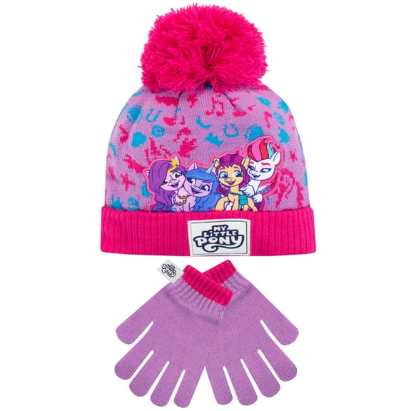My Little Pony Girls Hat and Gloves Winter Set