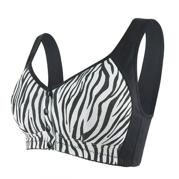 DQRPSEETB Bandeau Bra Moona Bra for Senior Front Closure Breathable Bra for Seniors Wirefree Bras for Older Women Sports Bras Black 42