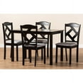 thumbnail image 3 of Baxton Studio Ruth Modern and Contemporary Espresso Brown Finished and Grey Fabric Upholstered 5-Piece Dining Set, 3 of 4