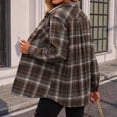 thumbnail image 3 of Dweltoz Women's Plaid Flannel Shirt Soft Long Sleeve Lightweight Casual Button Down Jacket with Pockets 2026 Fall Fashion Blouses,Coffee 2XL, 3 of 3