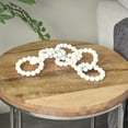 thumbnail image 2 of 20" x 2" White Wood Beaded 7 Link Chain Sculpture, by DecMode, 2 of 9