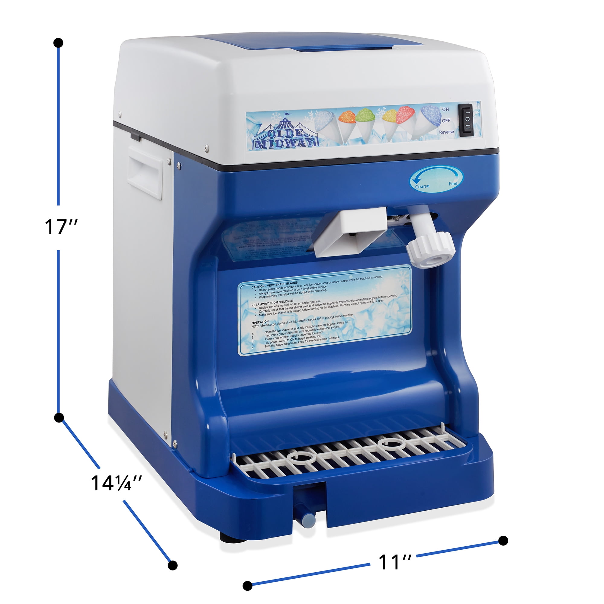 Olde Midway Shaved Ice Machine, Commercial Snow Cone Maker