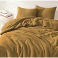 thumbnail image 3 of Brooklyn Loom Oversized Marshmallow Plush 100% Microfiber Polyester Mustard 3-Piece Queen Comforter Set, Solid Casual themed, Adult Bedding, OEKO-TEX Certified, 3 of 10