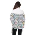 thumbnail image 4 of FORMRS Womens Scarf Winter Soft Long Big Warm Shawls Wrap Tassel Scarves, Light Blue Shimmering Pattern, 4 of 9