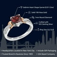 thumbnail image 2 of Gem Stone King 925 Sterling Silver and 10K Rose Gold Red Garnet and Diamond Heart Shape Women Ring (0.91 Cttw, Gemstone Birthstone Available in Size 5, 6, 7, 8, 9), 2 of 5