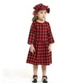 thumbnail image 3 of XBASW Brother and Sister Matching Outfits Baby kids Girls Long-Sleeved Dress ＋Hat Boys Plaid Shirt＋Overalls + Bowtie Girls Dress＋Pants Spring fall Clothes Sets, 3 of 9
