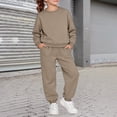 thumbnail image 2 of GiLiling 2-Piece Sweatsuits for Boys and Girls, School Athletic Outfit, Fall Winter Tracksuit with Pullover Sweatshirt (Coffee, 2-3 Years), 2 of 6