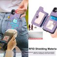 thumbnail image 2 of for iPhone 11 Phone Case Card Holder Wallet,Ring Stand,RFID-Blocking,Wrist Strap,Camera Lens Protector,Leather Shockproof Protective  Flip Cover for iPhone 11 (Purple), 2 of 14