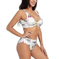 thumbnail image 6 of PAYOHTO Women's Cross Front Bikini Set with High Elasticity Soft Padding Cute Teenager Girls Pattern Bathing Suit Crop Top Swimsuit, 6 of 9