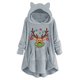 thumbnail image 1 of Top de abrigo de felpa con capucha y manga larga con botones de felpa con estampado navideño informal para mujer Pompotops  FGAJ22634, 1 of 5