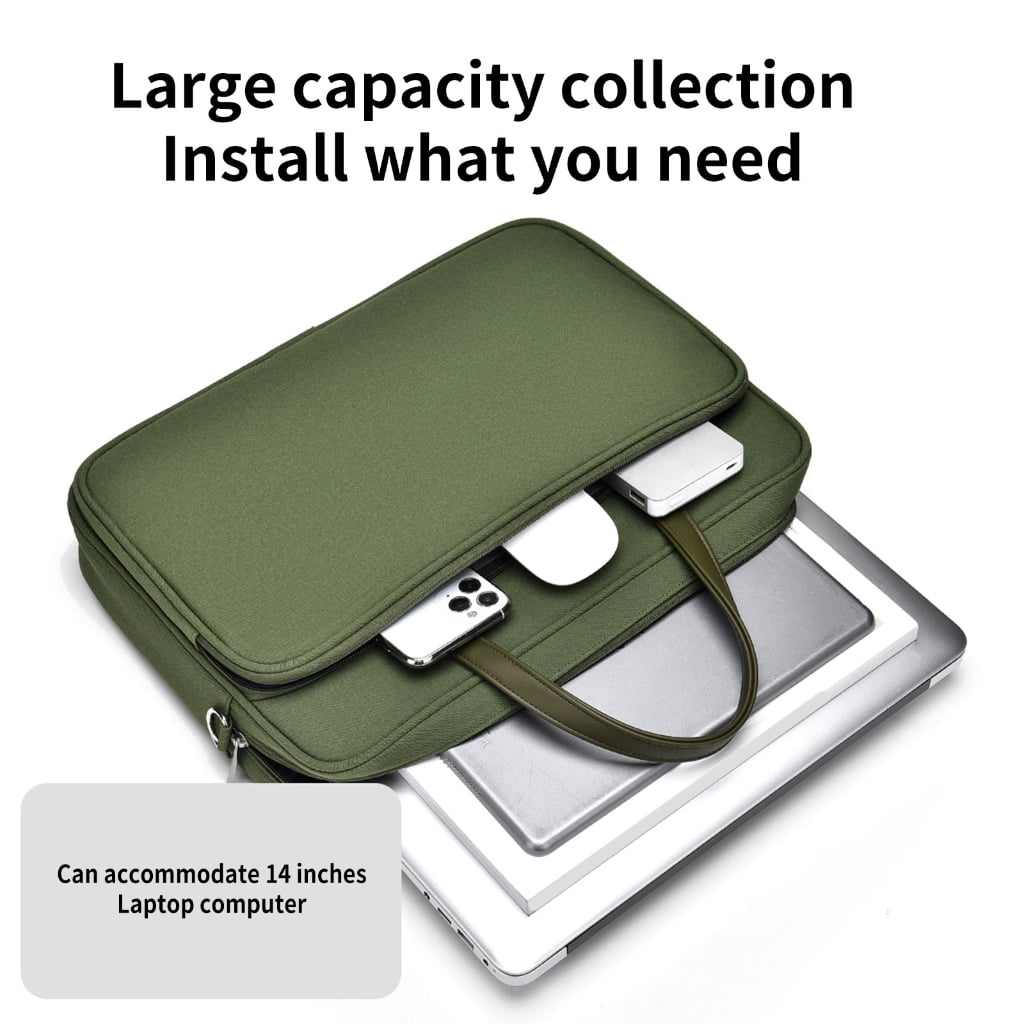 Protective Laptop Case Sleeve With Shoulder Strap For 14Inch Notebook, Spacious Business Case for Travel and Commute