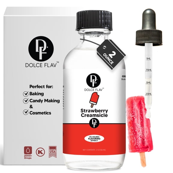 Dolce Flav - Oil Soluble Strawberry Creamsicle Flavoring 2 oz