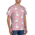 thumbnail image 2 of Qekee Rabbit And Flower Classic Fit T-Shirt Men's Shirt Men's Tight Short Sleeves for Exercise, Running, Mountaineering - Rabbit And Flower, 2 of 9