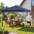 thumbnail image 5 of Gymax 10x10 FT Pop Up Canopy Tent 1-Person 1-Button Push Instant Setup Heavy Duty Frame Silver-Coated Top Portable Gazebo w/ 4 Sandbags Blue, 5 of 10