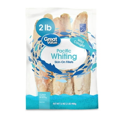 Great Value Frozen Wild Caught Pacific Whiting Fillets, 2 lb