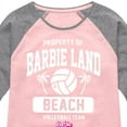 thumbnail image 3 of Barbie - Property of Barbie Land Beach Volleyball Team - Toddler & Youth Girls Raglan Graphic T-Shirt, 3 of 5
