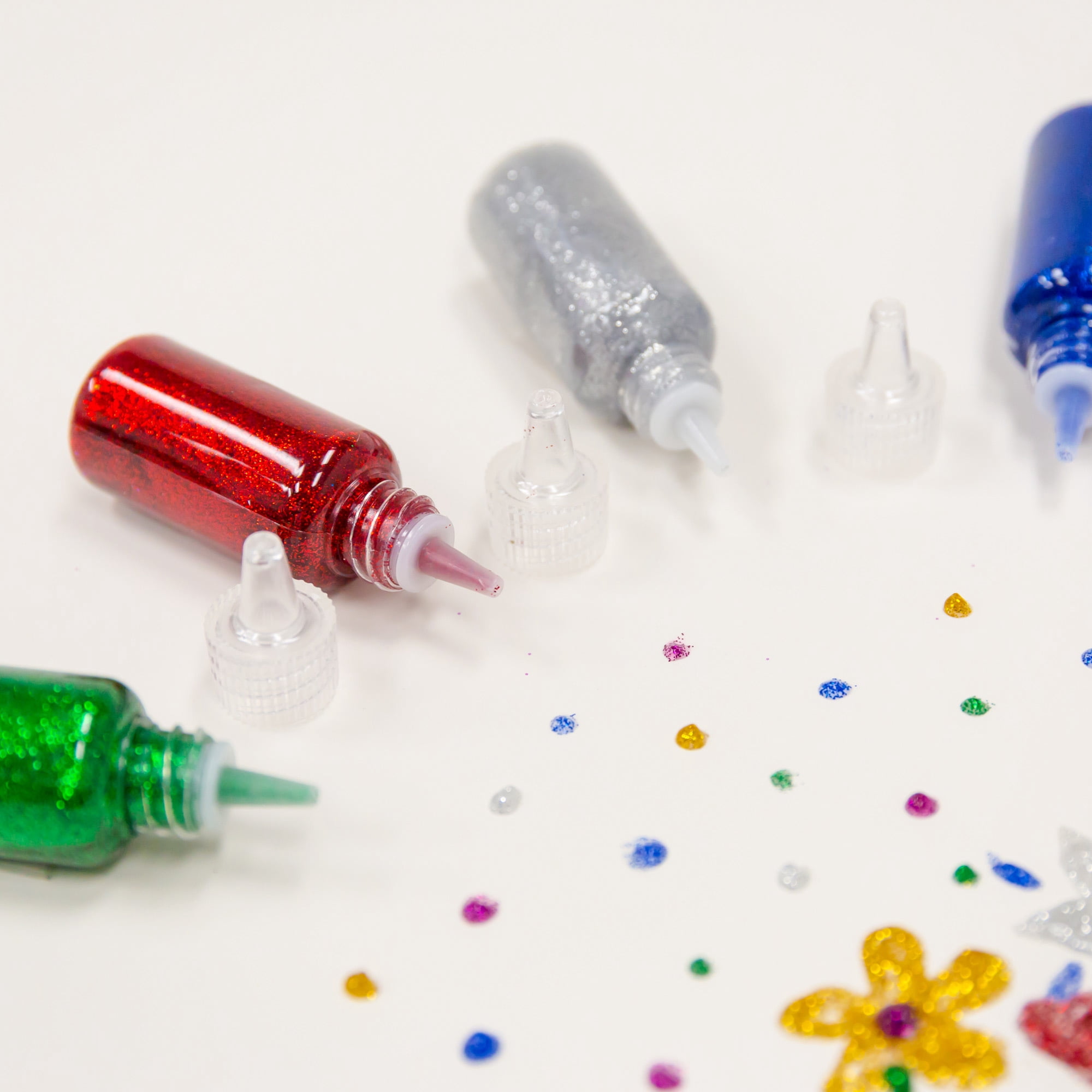 BAZIC Glitter Glue Tube 6 Color, Non-Toxic (120ml/Pack), 24-Packs