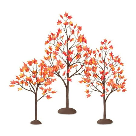 Porcelain Village Set - Department 56 Village Autumn Maple Trees, Set of 3