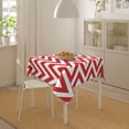 thumbnail image 6 of White and Red Chevron, Zig Zag Design Soft Tablecloth Square Dinng Table Covers for Kitchen & Table Linens 52" x 52", 6 of 8