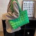 thumbnail image 4 of Bolsa De Hombro Bolso de mujer de otoño invierno de asa superior con patrón de rombos Monedero de viaje sólido, 4 of 8