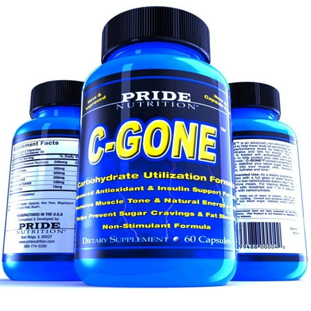 #1 Fat Burner - C-GONE 60 Pills - Best Carb Blocker and Fat Absorber - Non-Stimulant Weight Loss Supplement with Chromium Picolinate, Carnitine, Glutamine, ALA, Gymnema Extract and Vanadyl Sulfate