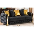 thumbnail image 2 of Lippa Modern 3-Seat Sofa Sleeper with Storage and Gold Legs in Black, 2 of 2
